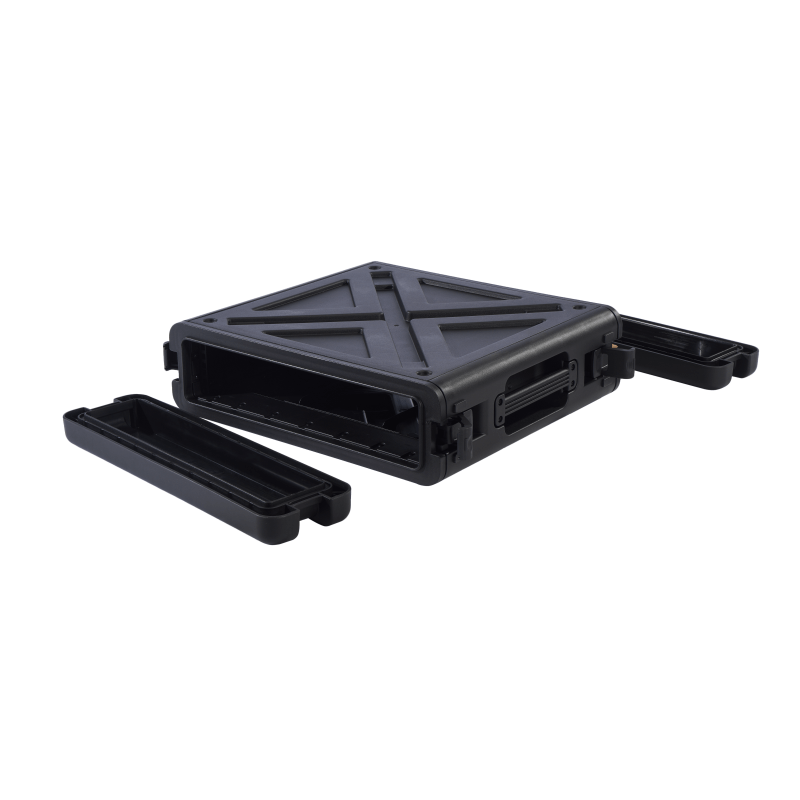 Прочный ребристый корпус высотой 2U для установки в стойку с открытой рамой